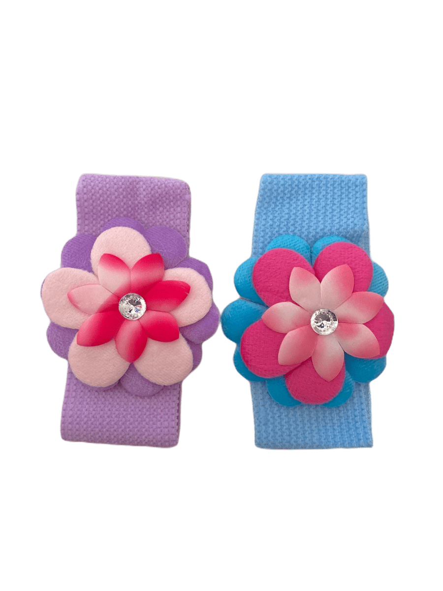 LOT DE 12 - Bandeaux enfant motif fleur 0,60€/unité | Grossiste-pro