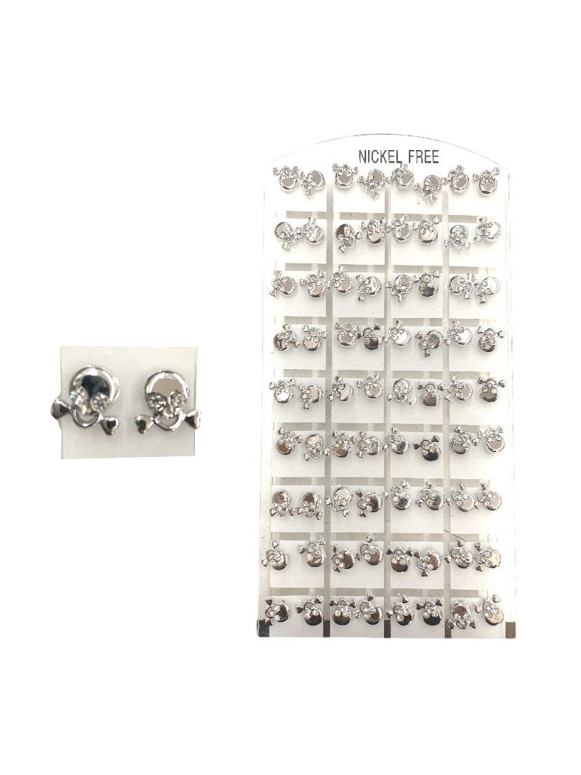 LOT DE 36 - Boucles d’oreilles tête de mort 0,21€/paire | Grossiste-pro