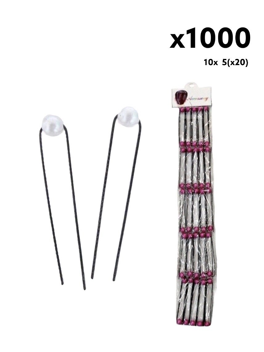 LOT DE 10 PLAQUES (x5) - Barrettes bobby pin Épingles cheveux mariage perles 0,20€/paquet | Grossiste-pro