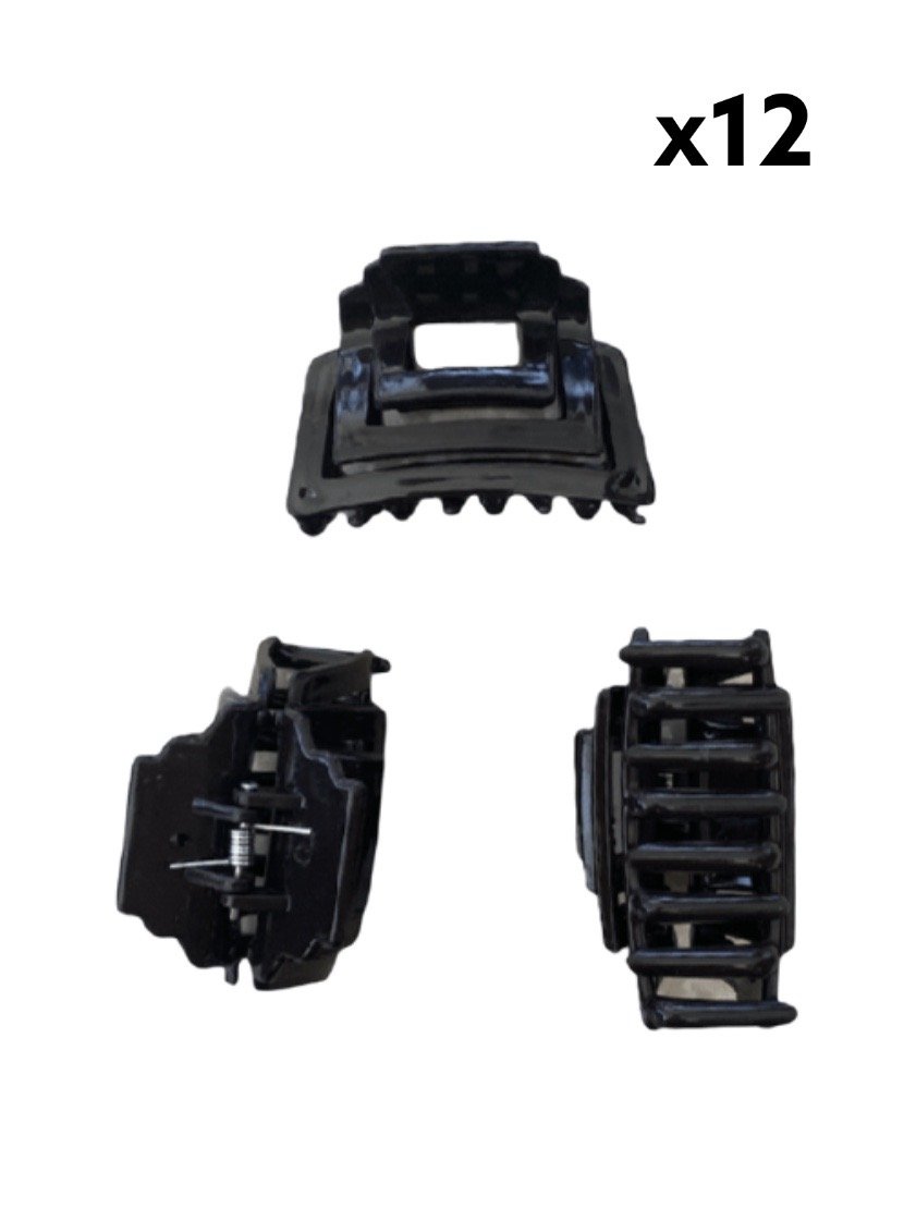 LOT DE 12 - Pinces crabes cheveux forme rectangle 0,40€/unité | Grossiste-pro