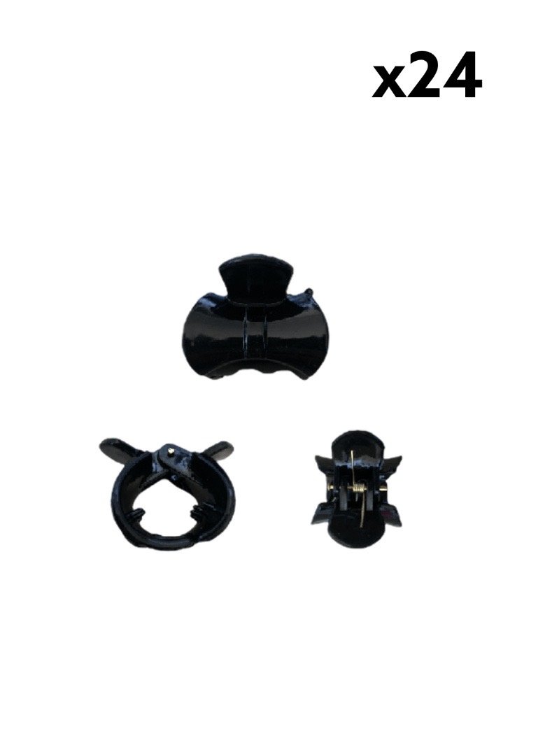 LOT DE 24 - petites Pinces noirs cheveux 0,17€/unité | Grossiste-pro