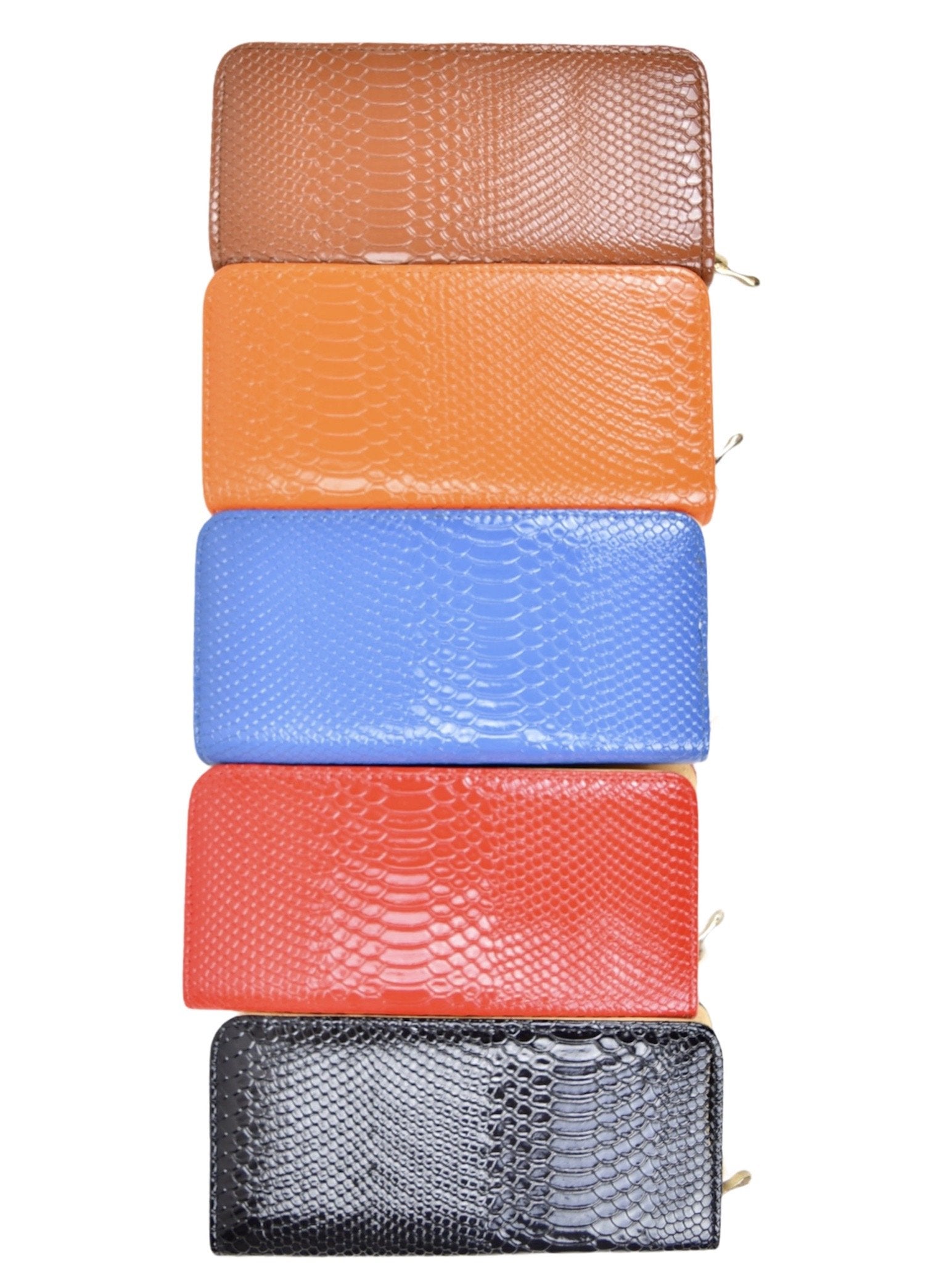 LOT DE 6 - Portefeuille compagnon effet croco brillant 3,50€/unité | Grossiste-pro