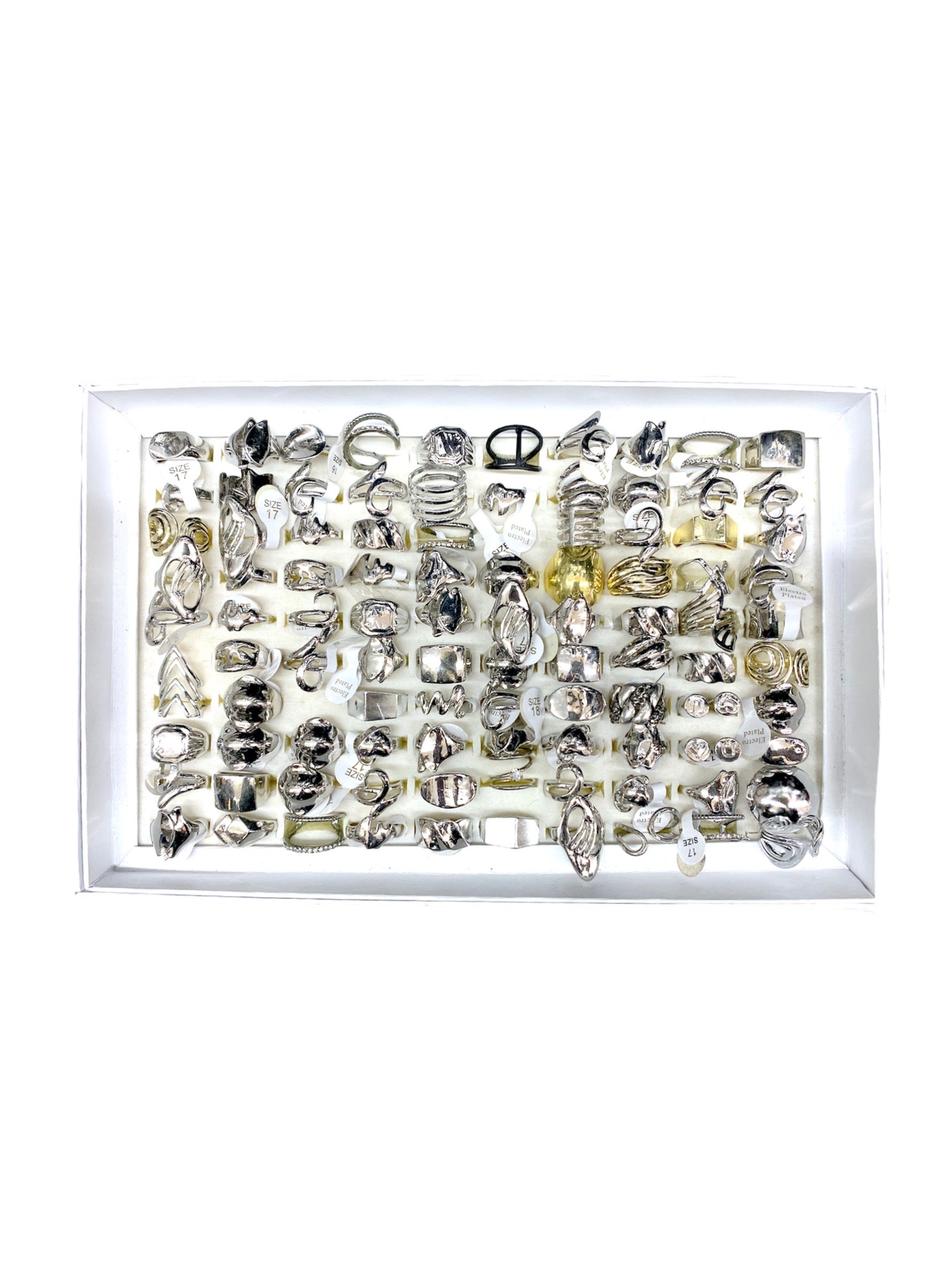 Boîte bagues fantaisie femme (x100)