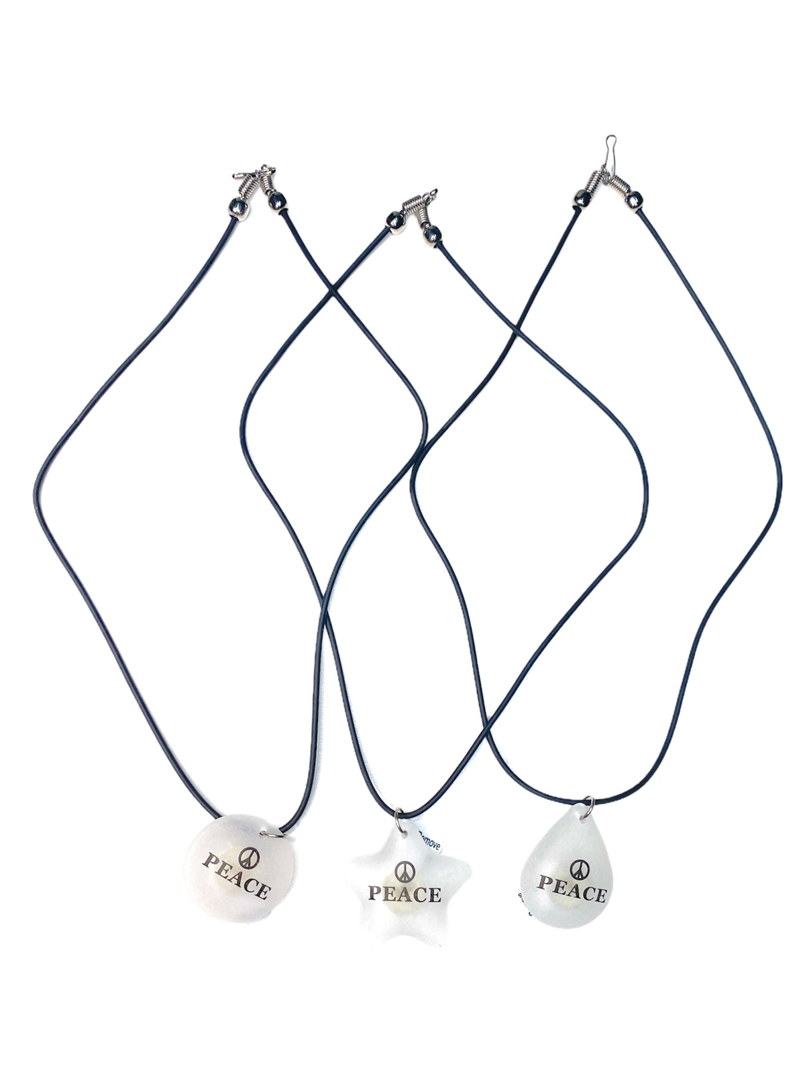 Collier pendentif translucide Peace (x24)