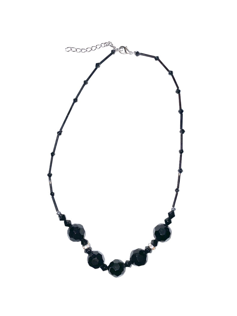 Collier fantaisie transparent couleurs mélangées (x12)