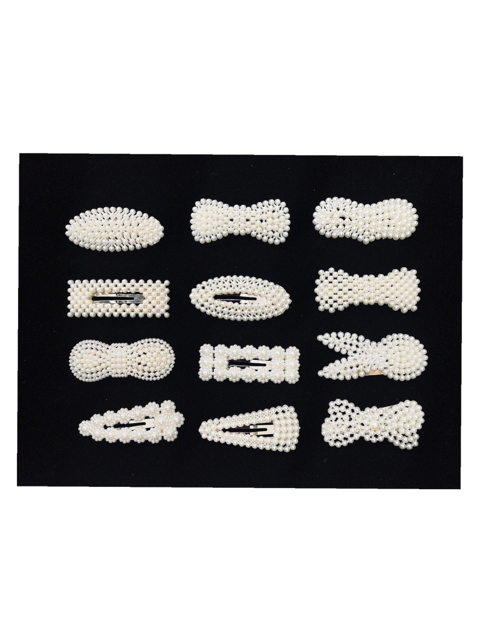 LOT DE 72 - Barrettes Pinces perles (12 modèles mélangés) 0,58€/unité | Grossiste-pro