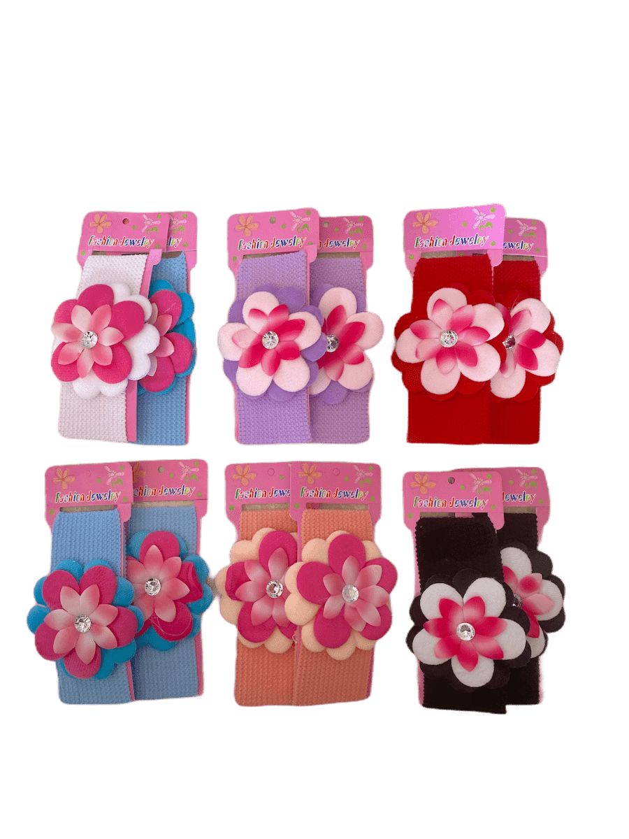 LOT DE 12 - Bandeaux enfant motif fleur 0,60€/unité | Grossiste-pro