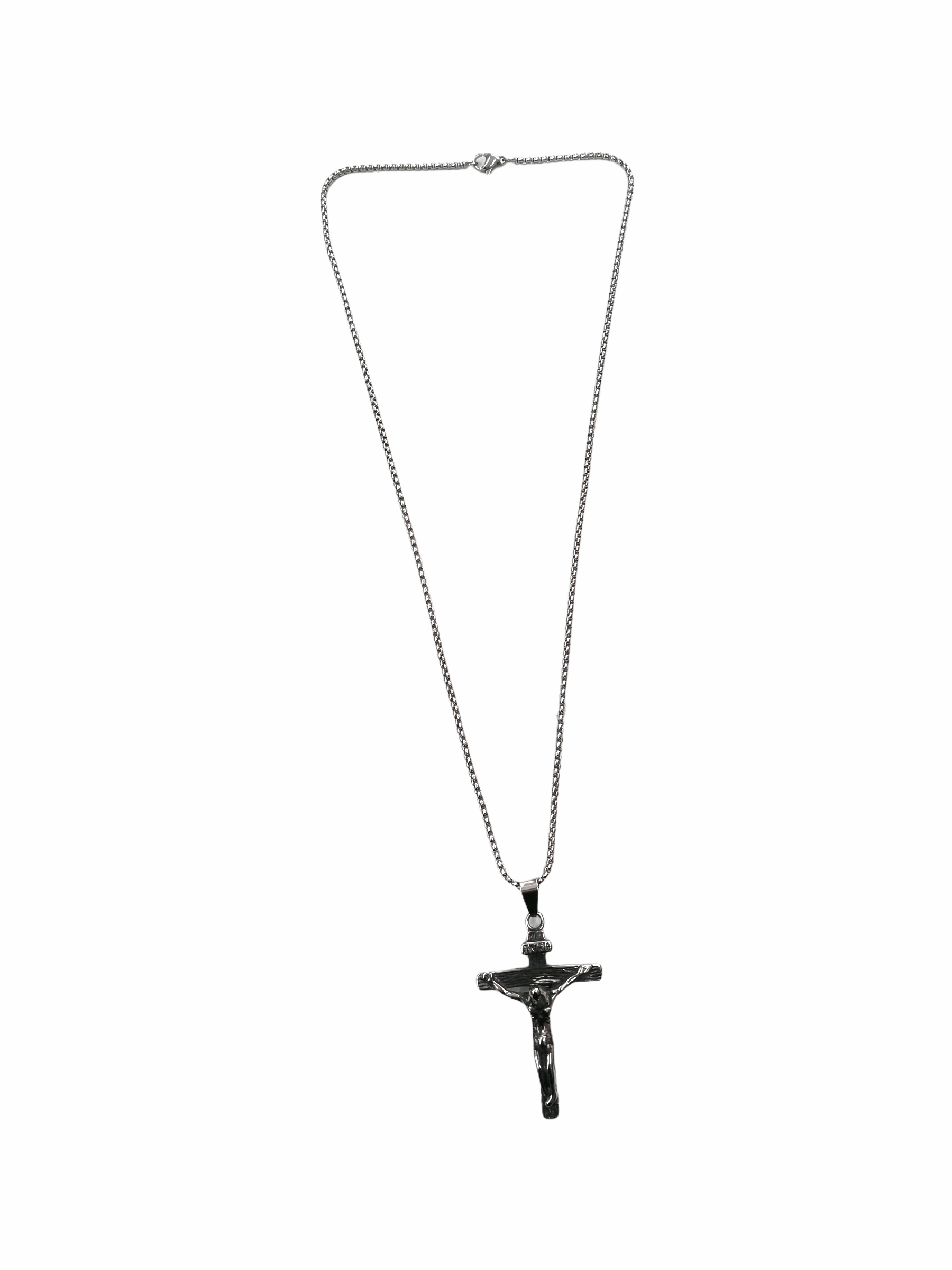 HOMME - LOT DE 2 - Collier pendentif croix acier inoxydable 5,00€/unité | Grossiste-pro