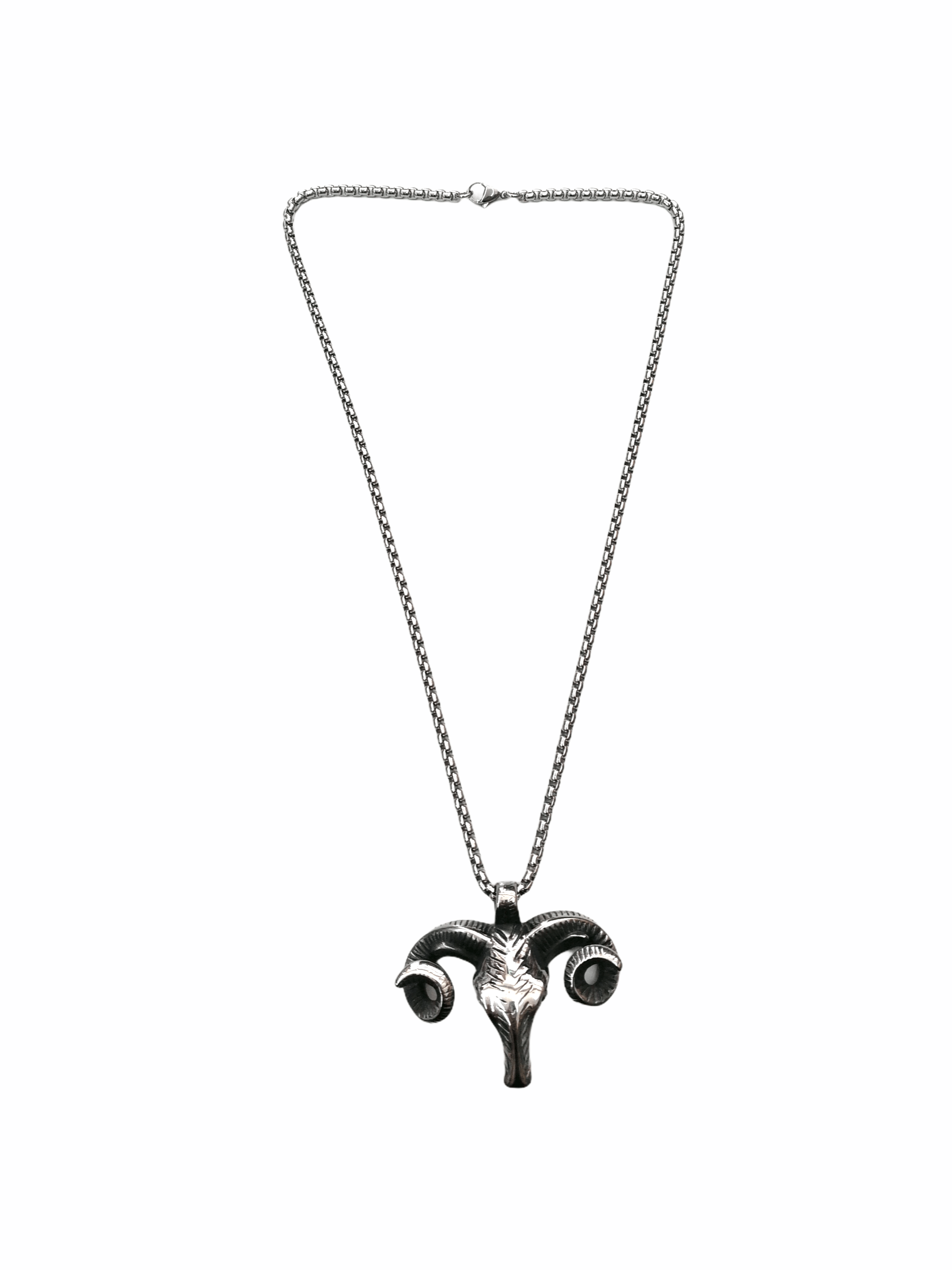 HOMME - LOT DE 2 - Collier pendentif bélier INOX 5,00€/unité | Grossiste-pro