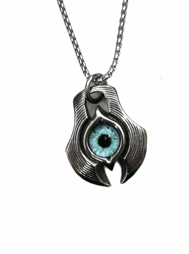 HOMME - LOT DE 2 - Collier pendentif oeil INOX 5,00€/unité | Grossiste-pro