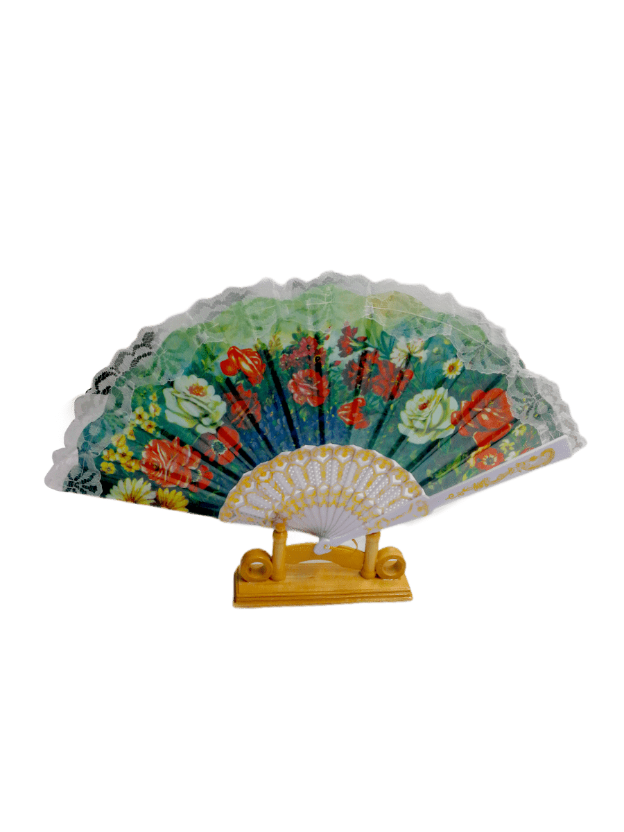 LOT DE 12 - Éventails motif effet peinture florale 0,75€/unité | Grossiste-pro