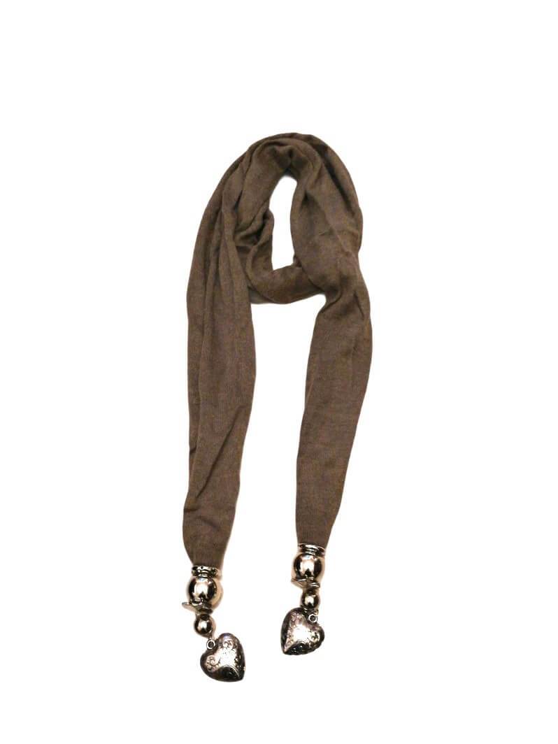 Echarpe bijou motif coeur (x12) 2,00€/unité | Grossiste-pro