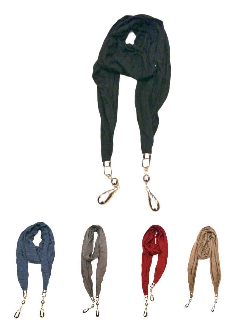 Echarpe bijou motif goutte (x12) 2,00€/unité | Grossiste-pro