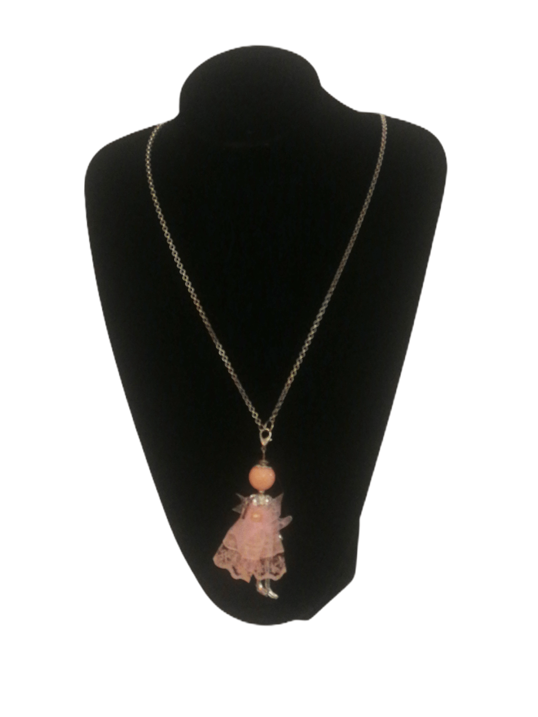 DESTOCKAGE Colliers sautoir pendentif poupée robe tissu (x12) 1,50€/unité | Grossiste-pro