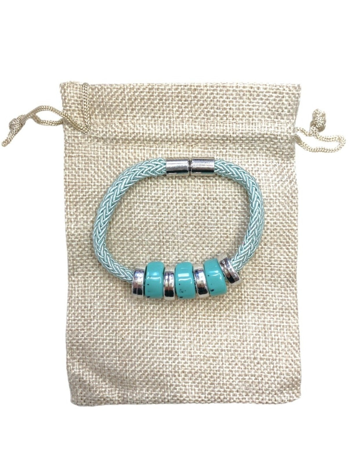 Bracelet fantaisie tresse rond couleurs mélange #ZBR120(x12)