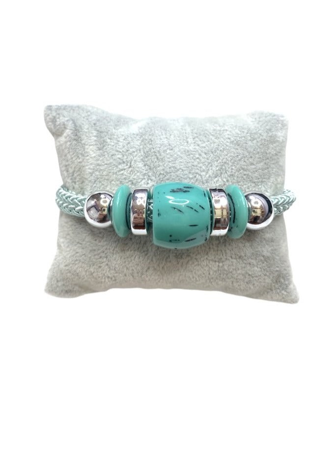 Bracelet fantaisie tresse boule couleurs au choix #ZBR320