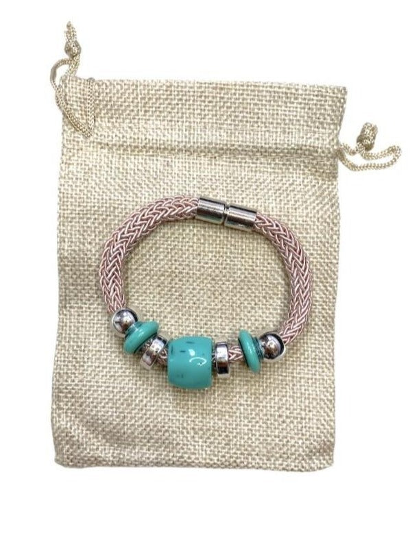 Bracelet fantaisie tresse boule couleurs au choix #ZBR320
