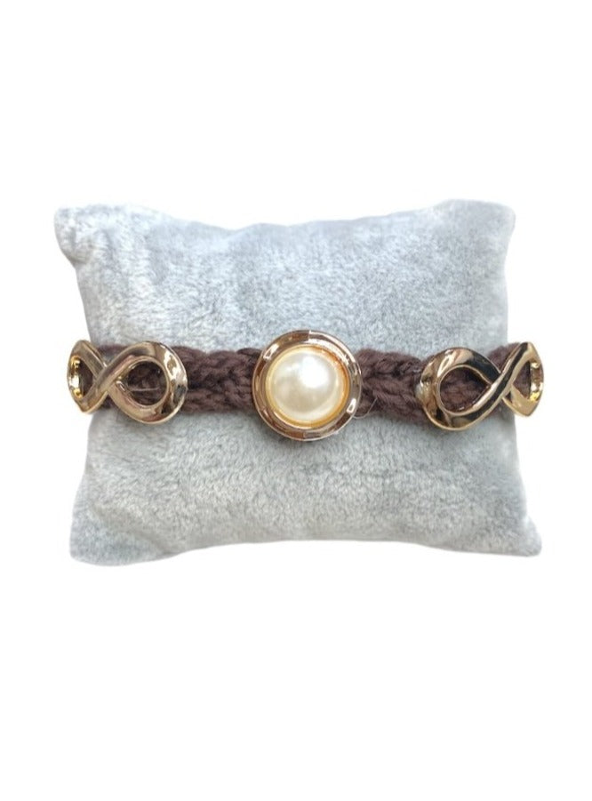 Bracelet tissu tresse ruban couleurs mélangées (x12)