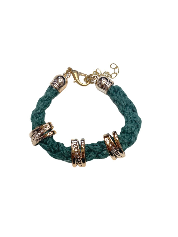 Bracelet tissu tresse N couleurs mélangées (x12)