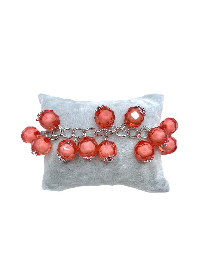 Bracelet fantaisie boules couleurs mélangées (x24)