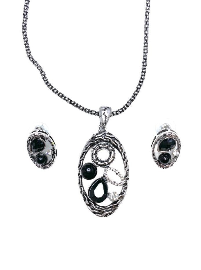 Parure fresque puce Collier Boucles d'oreilles