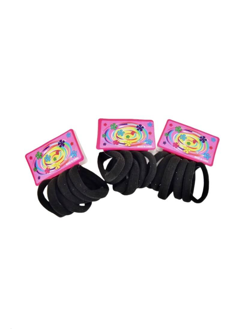 Paquet de 6 Élastiques noirs simples (x12) 0,50€/paquet