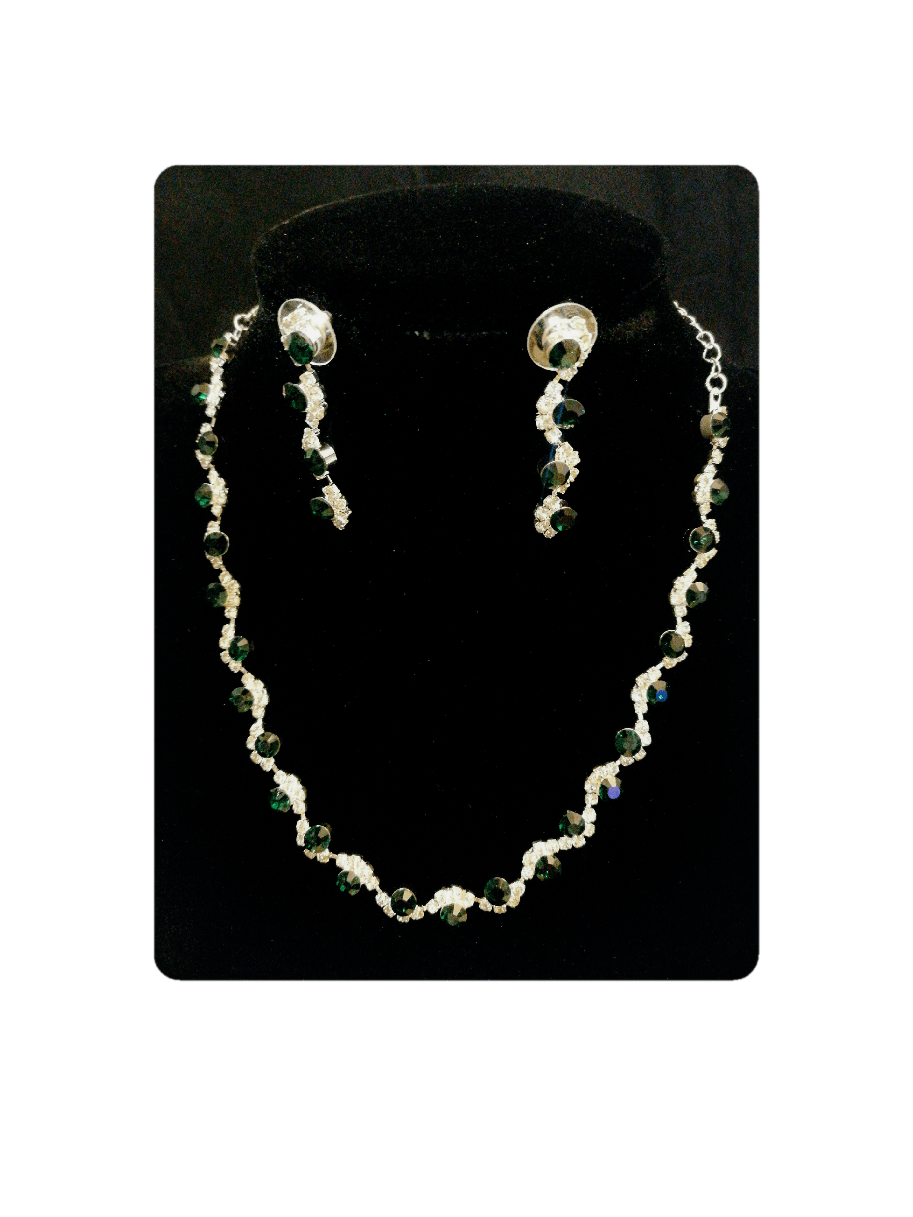 MARIAGE - Parure Elisabeth (Collier + Boucles d'oreilles) pierres couleur au choix | Grossiste-pro