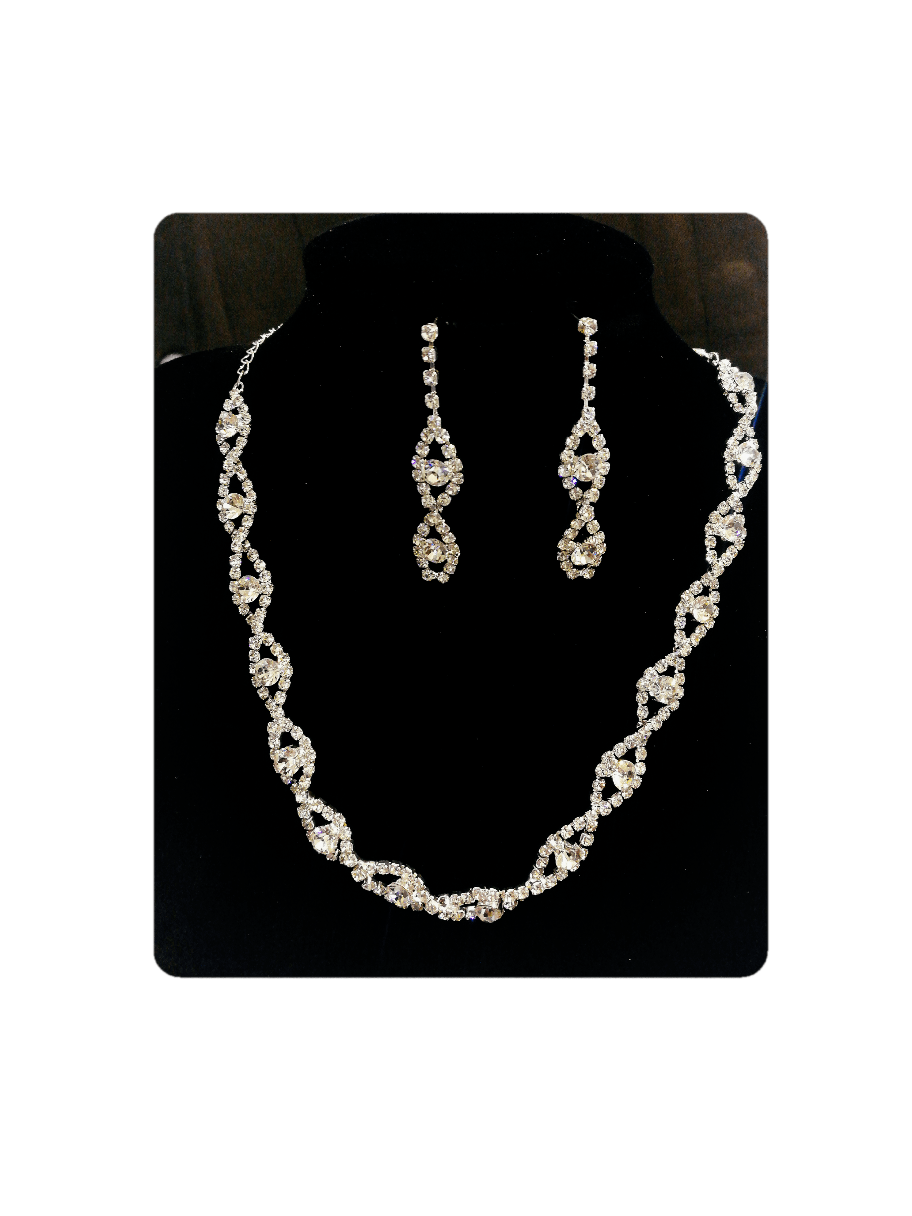 MARIAGE - Parure Salomé (Collier + Boucles d'oreilles) | Grossiste-pro