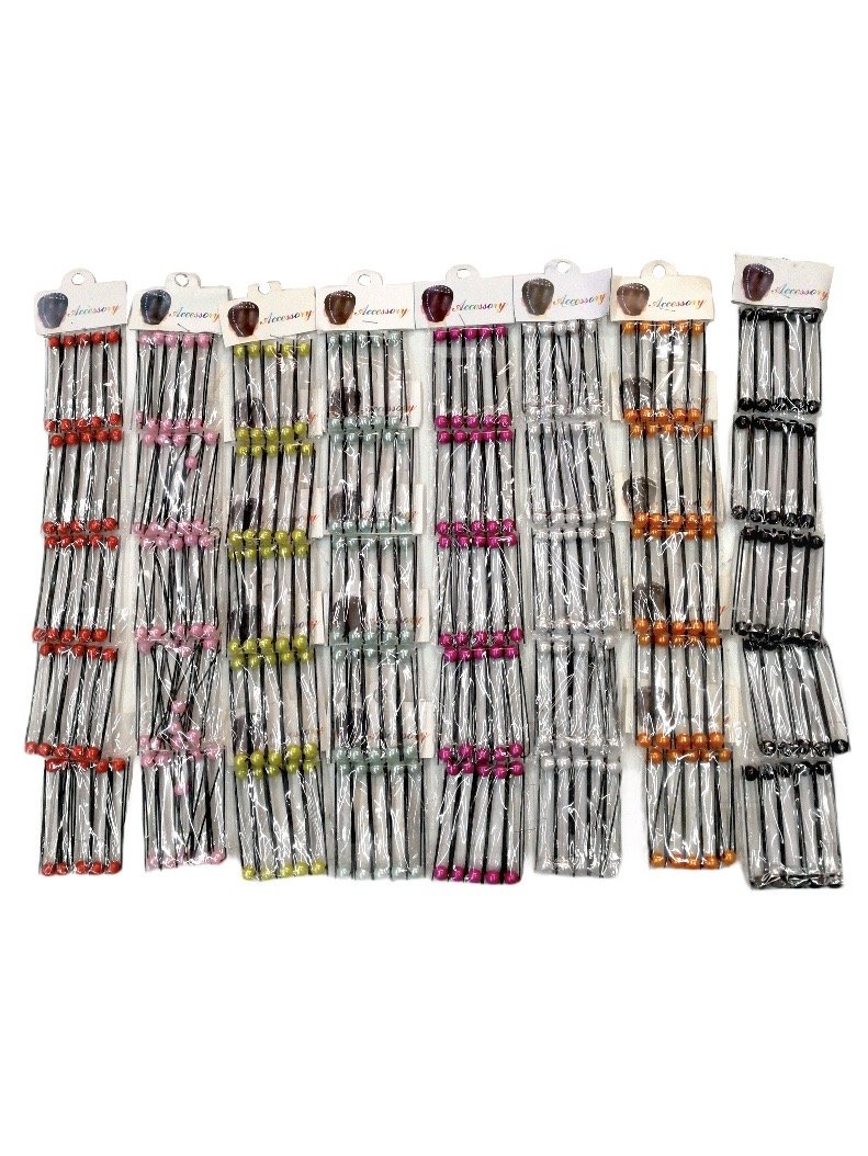 LOT DE 10 PLAQUES (x5) - Barrettes bobby pin Épingles cheveux mariage perles 0,20€/paquet | Grossiste-pro