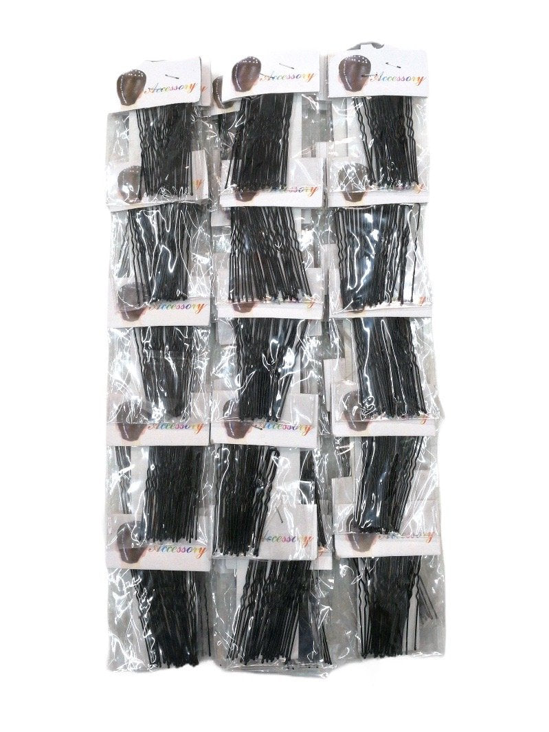 LOT DE 10 PLAQUES (x5) - Barrettes bobby pin Pinces Épingles cheveux chignon (x20) 0,20€/paquet | Grossiste-pro