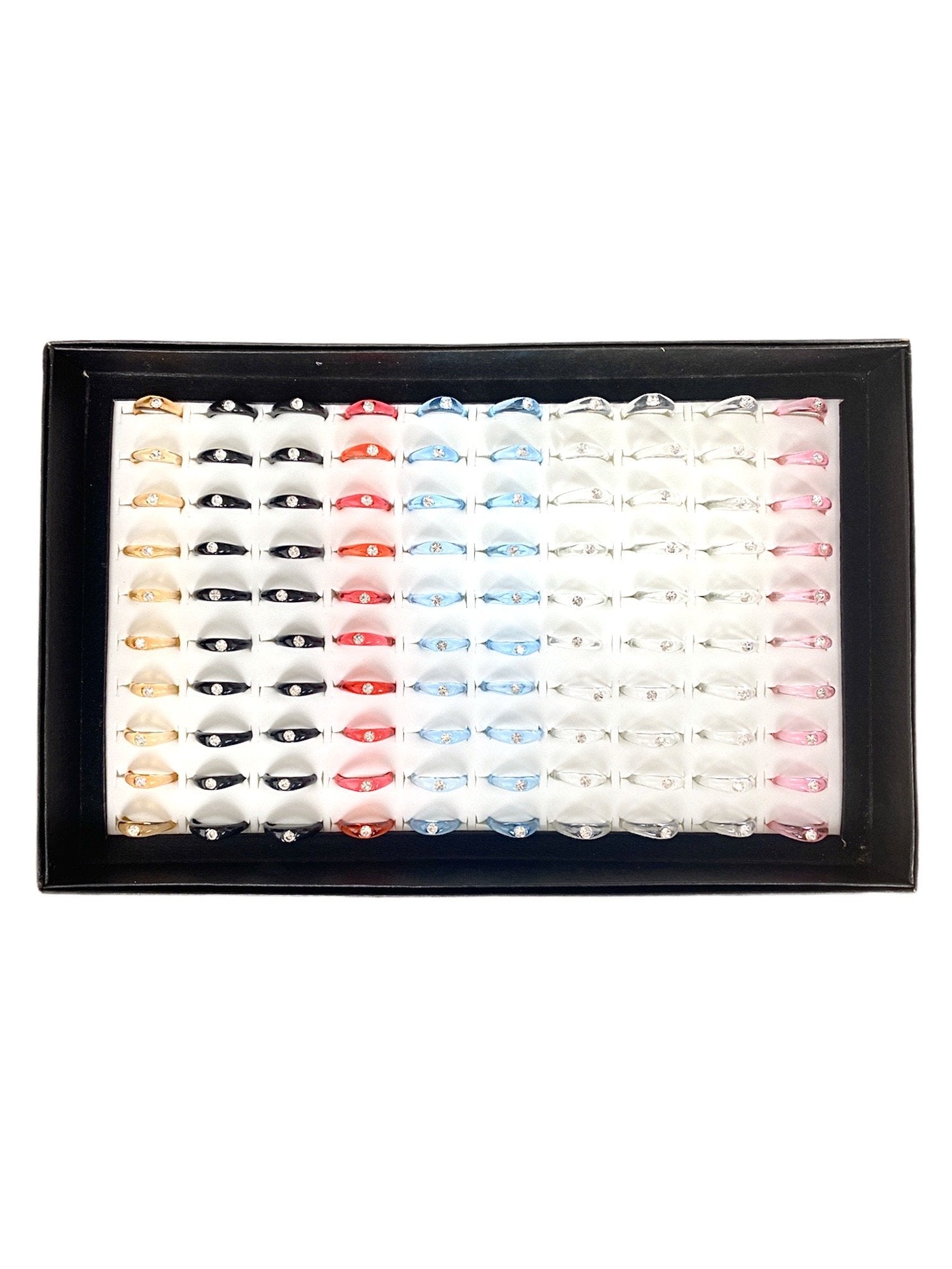 DESTOCKAGE Boîte de bagues fantaisie femme (x100) 0,50€/unité | Grossiste-pro