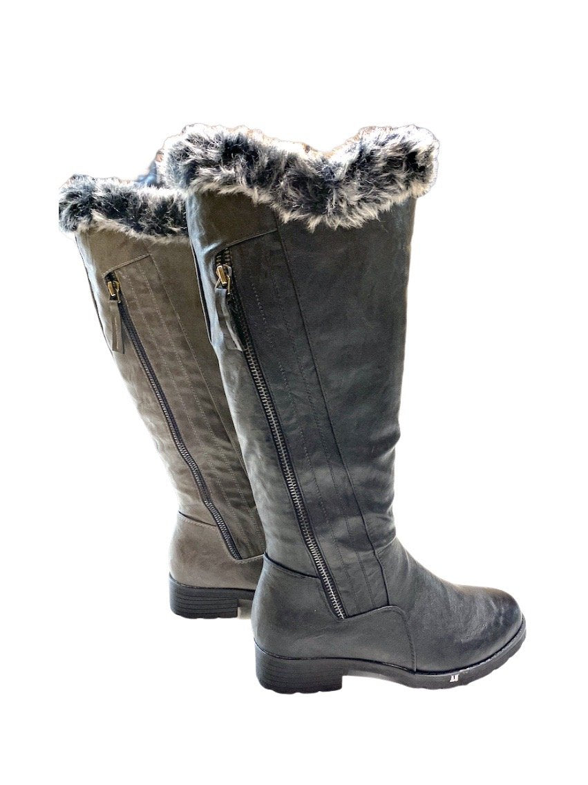 Cuissardes fourré fausse fourrure AMANDA 2 couleurs au choix (x12) 18,90€/paire | Grossiste-pro