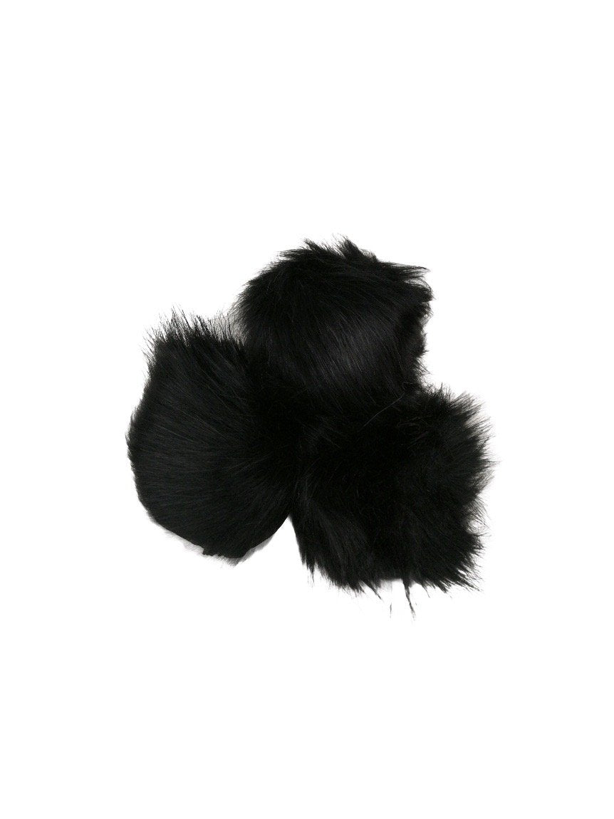 LOT DE 12 - Porte-clé pompon fausse fourrure noir 1,80€/unité | Grossiste-pro