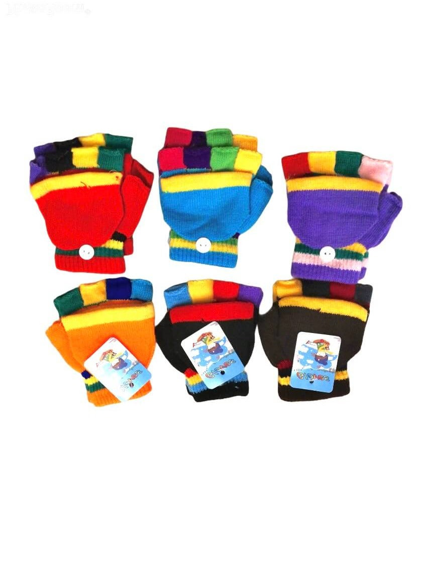 Gants mitaines moufles multicouleur enfant (x12) 0,80€/paire | Grossiste-pro