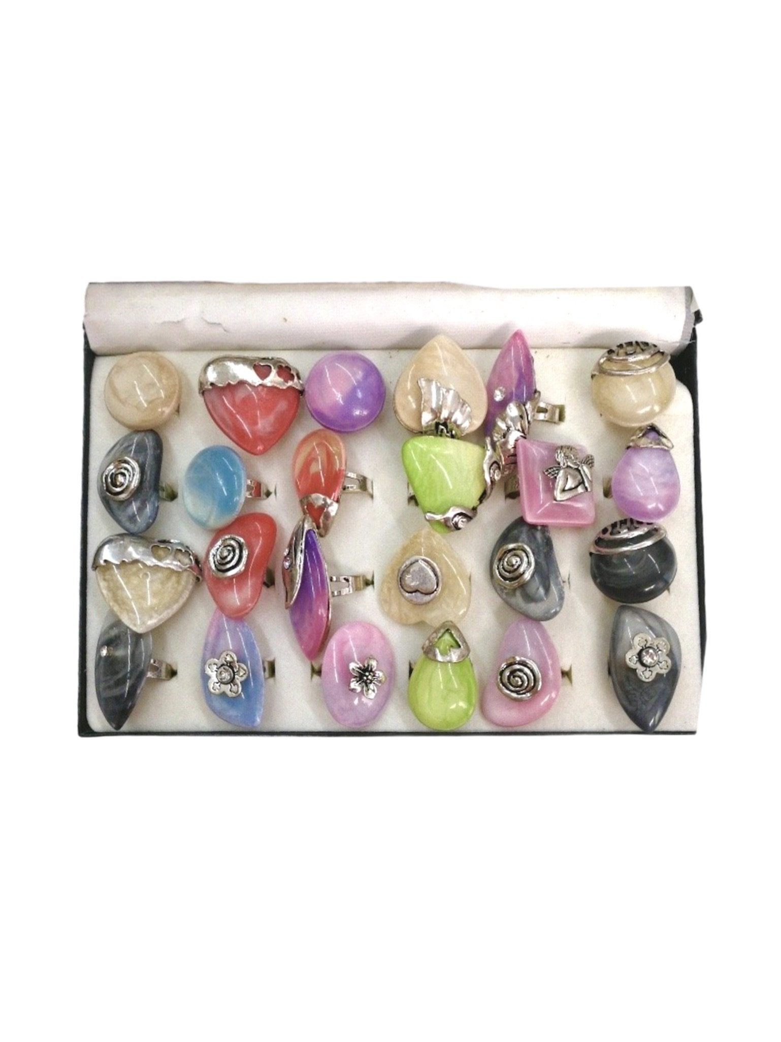 DESTOCKAGE Boîte bagues fantaisie femme (x24) 1,00€/unité | Grossiste-pro