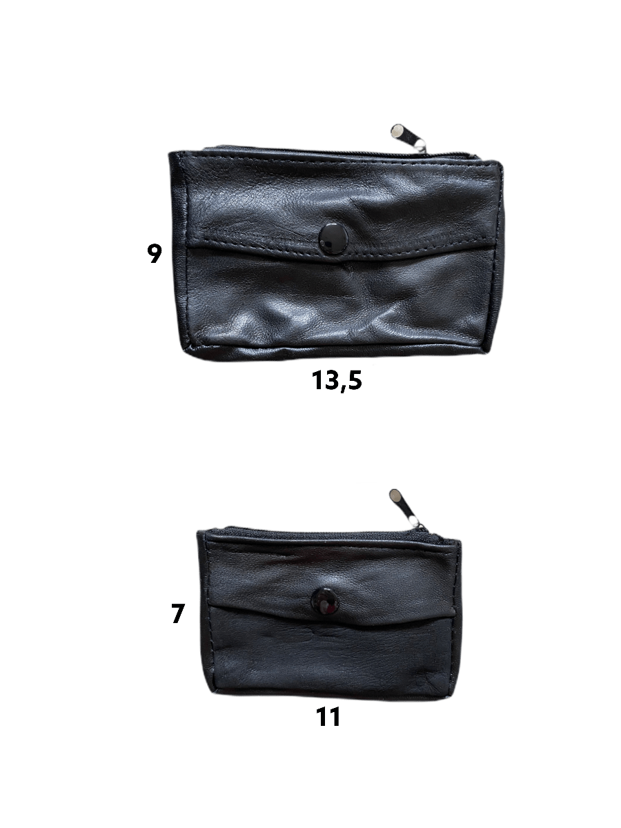 LOT DE 12 - Porte-monnaie en cuir véritable d'agneau 0,60€/unité | Grossiste-pro