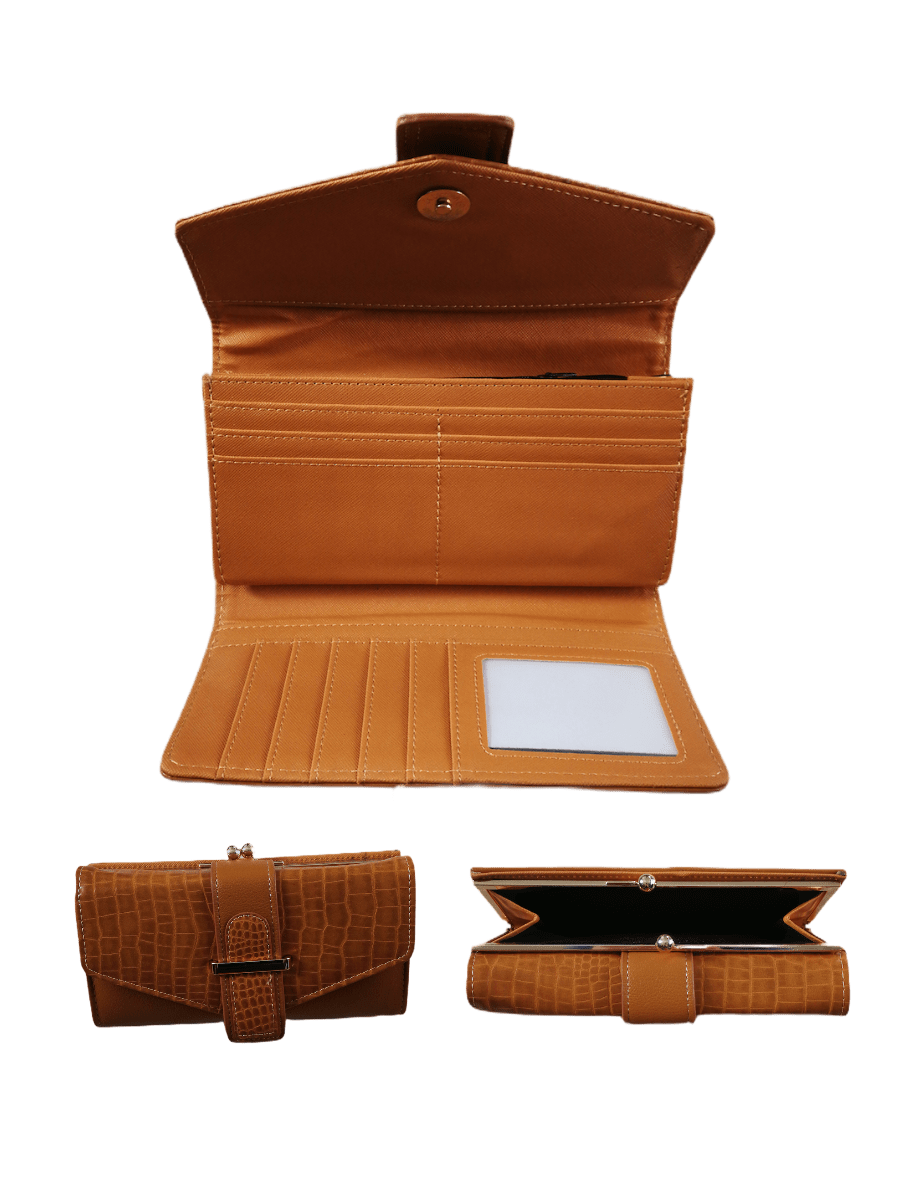 LOT DE 6 - Portefeuilles compagnon effet croco 4,90€/unité - Grossiste-pro