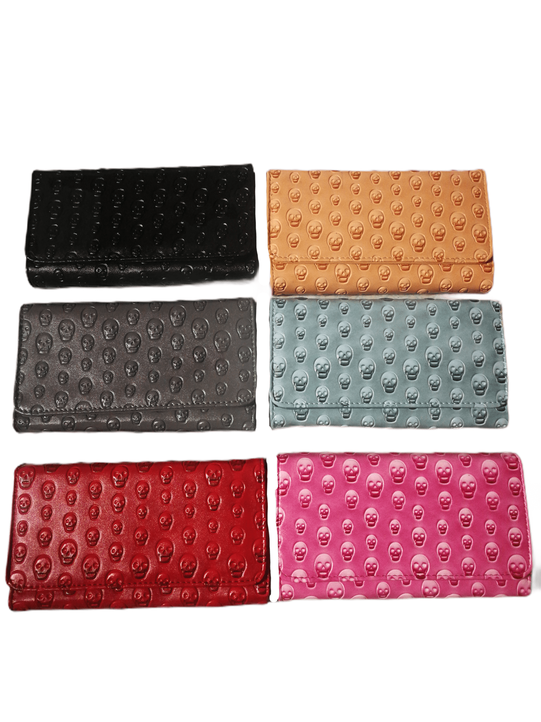 LOT DE 12 - Portefeuilles motif tête de mort 2,90€/unité - Grossiste-pro
