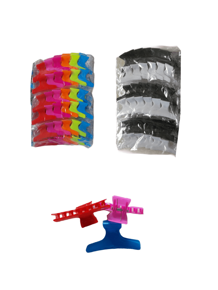 LOT DE 12 PAQUETS - Petites pinces crabes unicolore (x12) 1,00€/paquet | Grossiste-pro