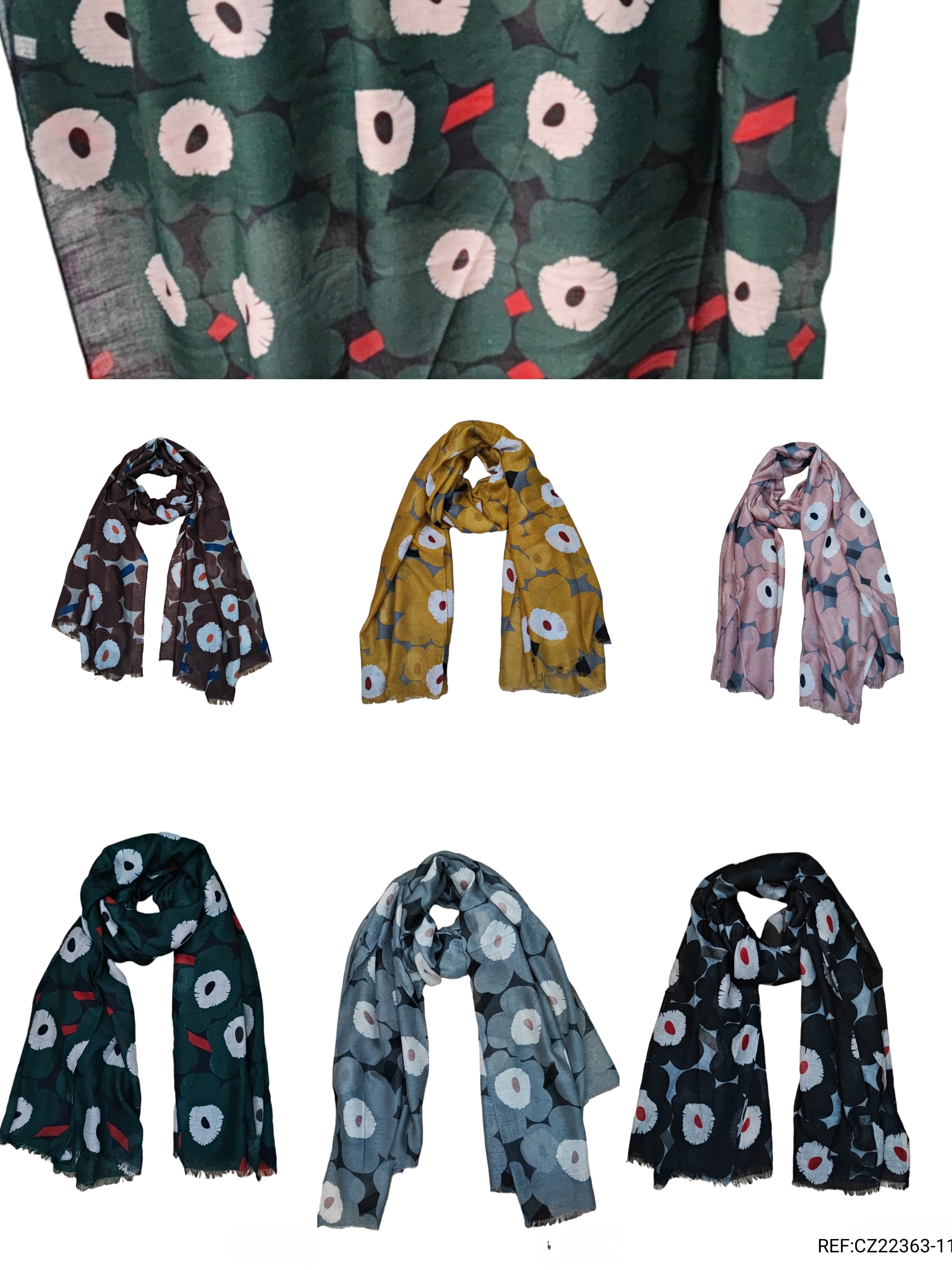 Foulard motif  fleur    (x12)#11