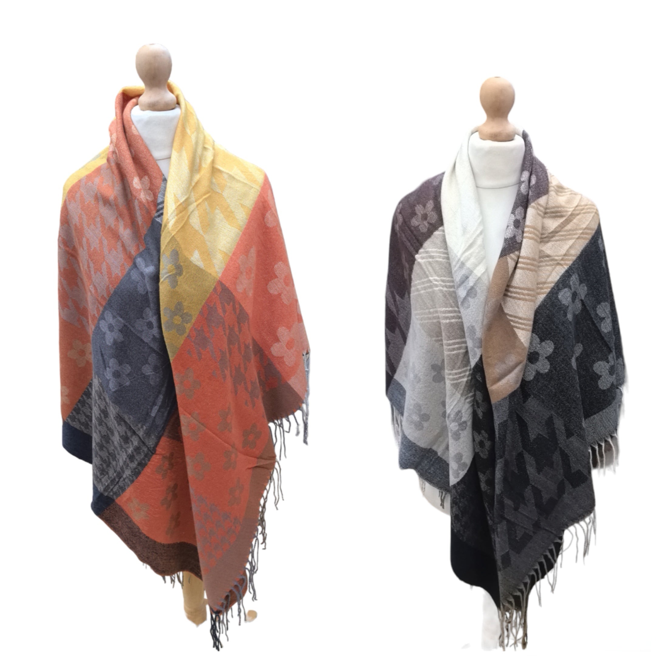 Flower pattern shawl scarf (x6)#35