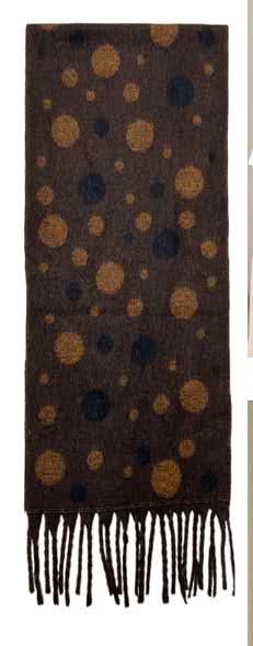 Écharpe femme à pois avec franges, douce et chaude automne‑hiver(x12)#23