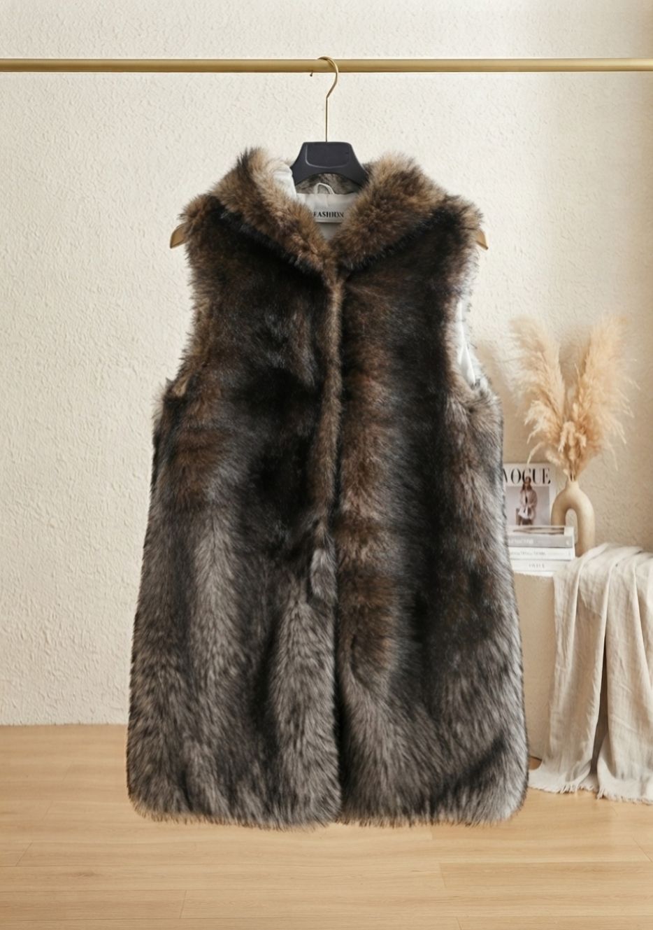 Gilet En Fausse Fourrure À Capuche (x4)