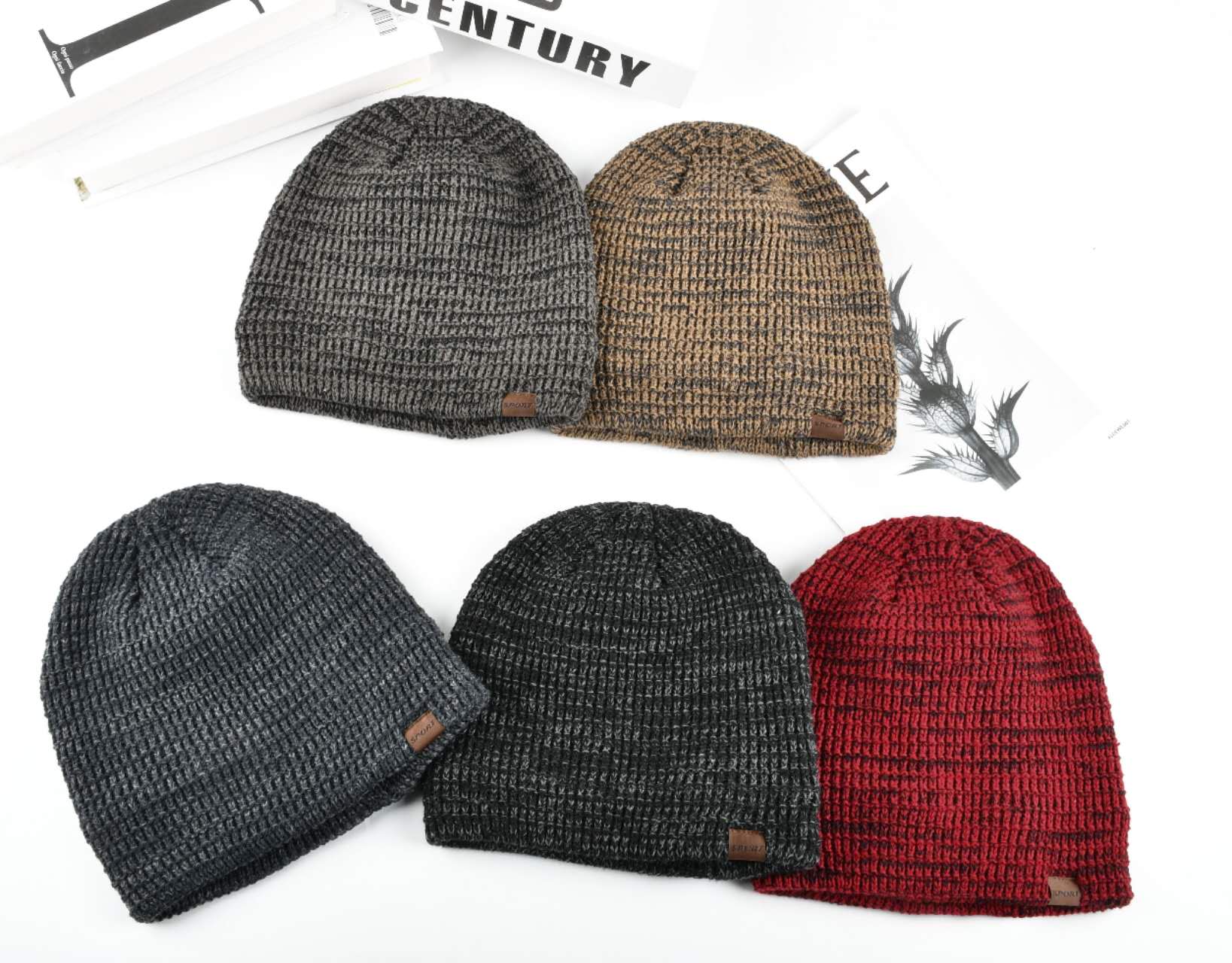 Bonnet tricoté homme hiver （x12)#