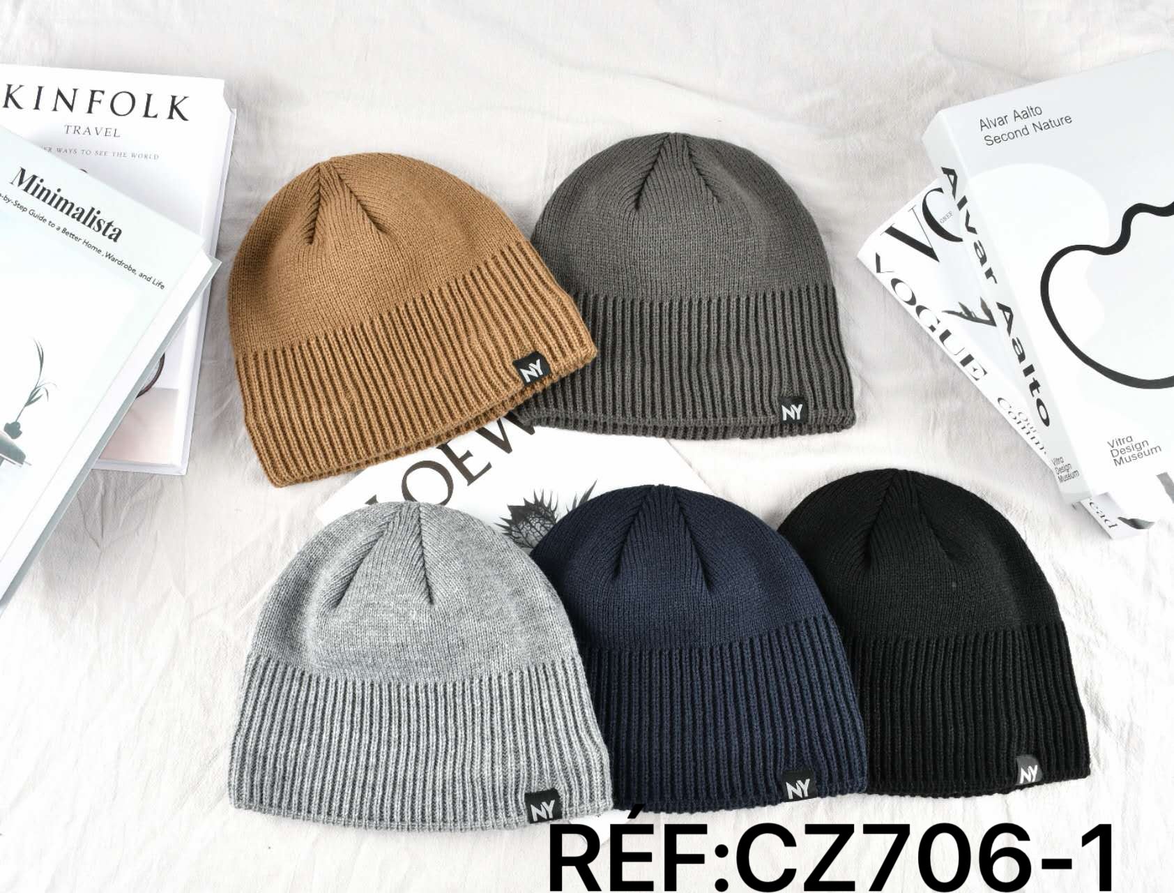 Bonnet tricoté homme hiver （x12)#1
