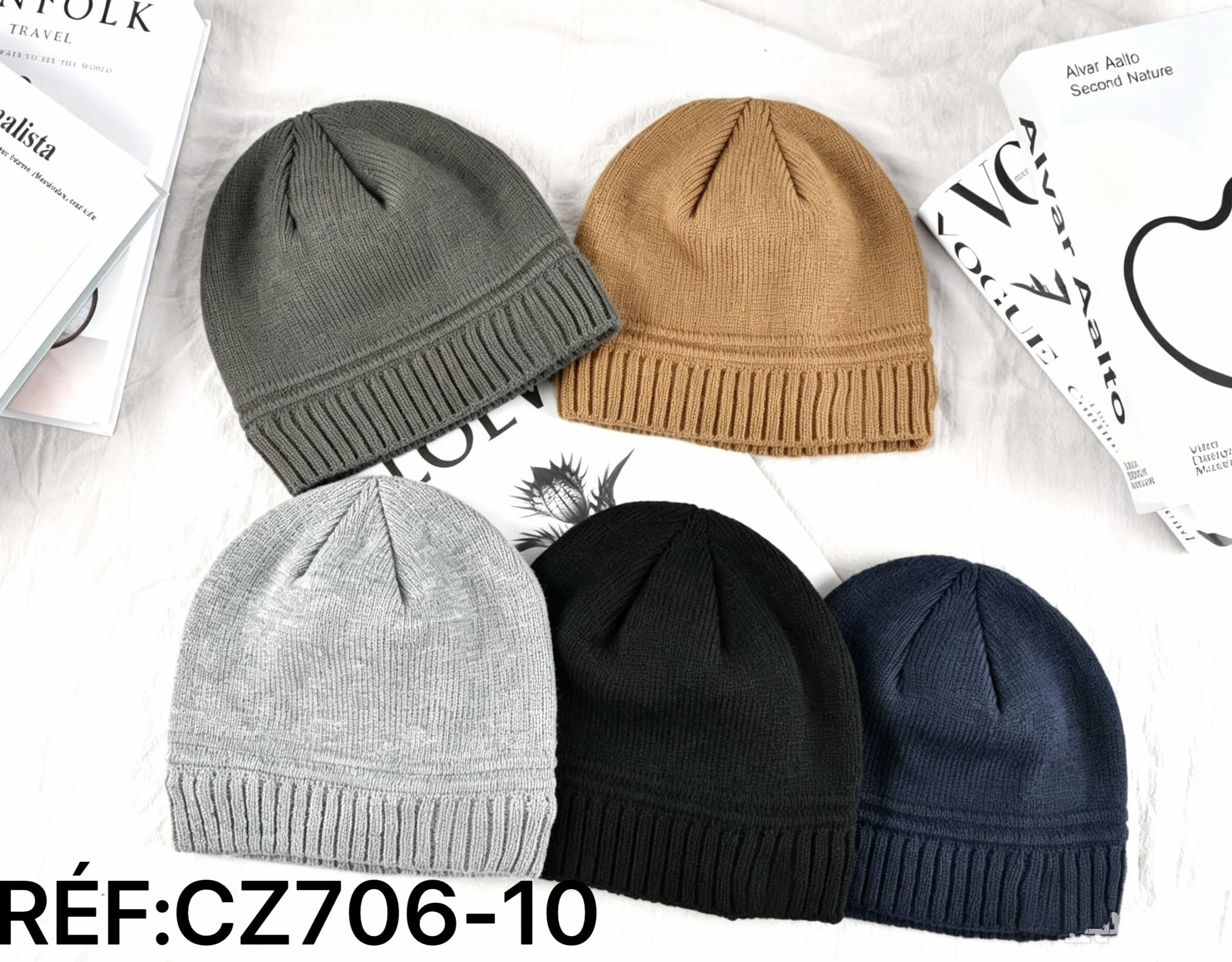 Bonnet tricoté homme hiver （x12)#10
