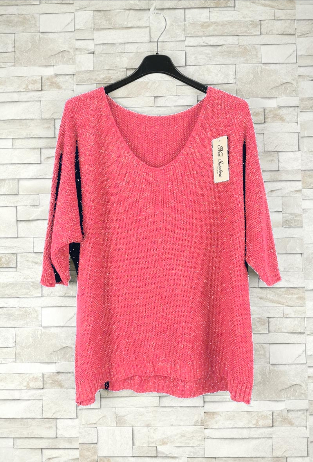 pull fine avec lurex manches trois quarts (x9)