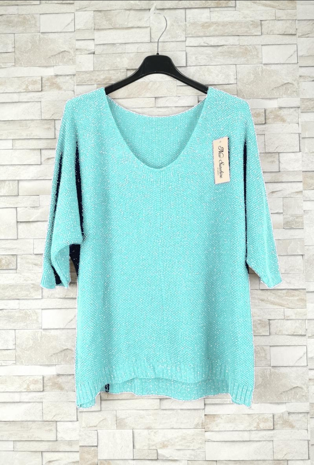 pull fine avec lurex manches trois quarts (x9)