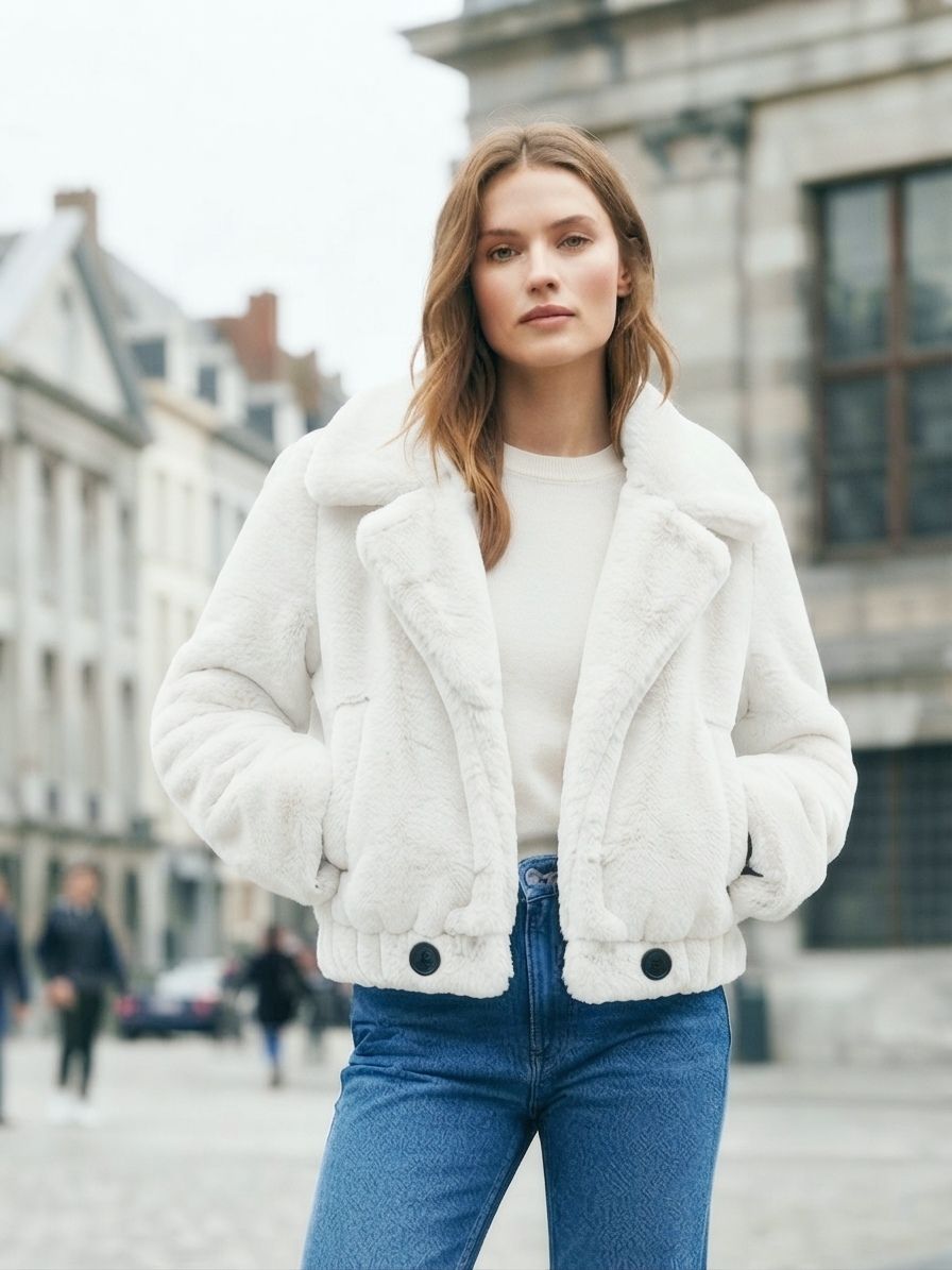 Manteau Fausse Fourrure Courte （x5)