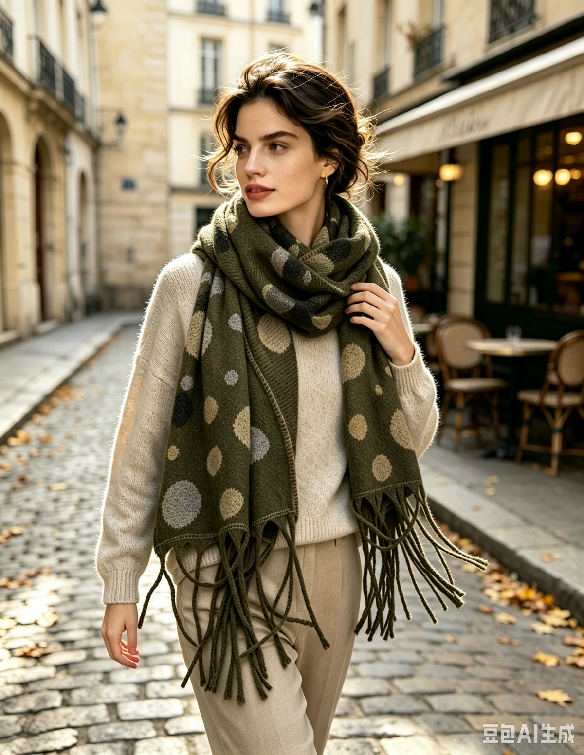 Écharpe chaude au motif à pois tendance(x12)